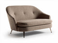 Loveseat sofa in brown fabric with metal legs 150 x 80 x 75cm