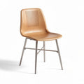 Plastic dining chair with metal frame in brown 45 x 45 x 80cm