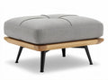 Ottoman footrest with soft fabric cushion and metal legs 80 x 80 x 40cm