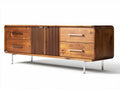 Mid-century modern wooden sideboard with seven drawers and two cabinets 150 x 40 x 80cm
