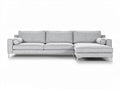 Gray fabric sectional sofa with removable cushions and modern design 250 x 90 x 85cm