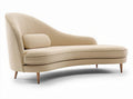 Fabric chaise lounge in beige with curved design and cushion 180 x 90 x 80cm